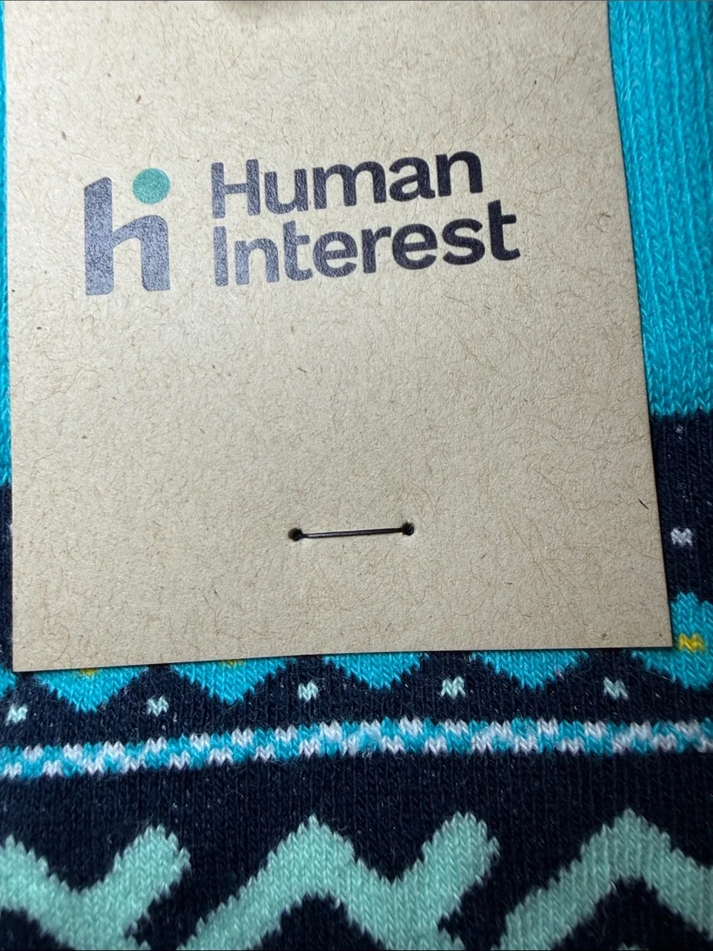 NEW! Human Interest Sock Club Geometric Nordic Pattern Crew Socks